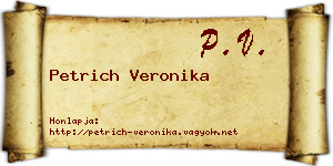 Petrich Veronika névjegykártya